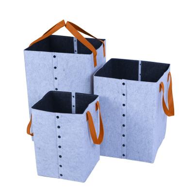 China Home Felt Storage Basket Trash Bin Folding Dirty Basket Pocket Household Laundry Hamper Portable Foldable Holder Bag For Home for sale