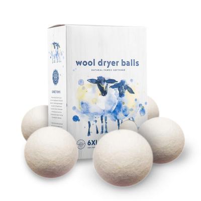 China Award-Winning Smart Sheep 6-Pack XL Premium Natural Fabric Softener Wool Laundry Cleaner Balls Wool Dryer Replaces Drier Sheets for sale