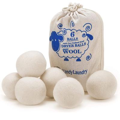 China Cleansing Laundry Wool Dryer Balls Custom Made 6-Pack 100% Made of Natural Fabric Reusable New Zealand Organic Wool Reduces Clothing Wrinkles for sale