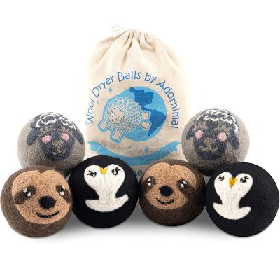 China Wholesale New Zealand Premium Dryer Cleaning Wool Felt Organic Natural Reusable Softener XL 100% Handmade Wool Dryer Balls Balls for sale