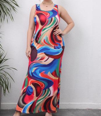 China ALLICA Anti-Static Clothing 2022 Summer Hot Sale Plus Size Women Clothing Colorful Maxi Standard Sundress Floral Printing for sale