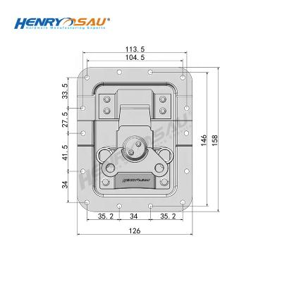 China Flight Case / Aluminum Case / Case Butterfly Latch Flighy Case Audio Equipment / Stage Performance Large Case Accessories Offset Large Recessed Latches for sale