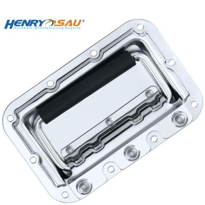 China Black Recessed Flight Case Specialty Wholesaler Handle Chrome Plating Case Metal Handles for sale