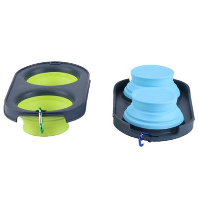 China Portable Non-Automatic 2 in 1 Collapsible Pet Bowl Silicone Pet Bowl New for Outdoor Pet and Travel for sale