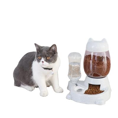 China Viable 2 in 1 Pet Bowl Pet Drinking Station Food Bowl Water Bottle Automatic Dual Use Feeder for sale