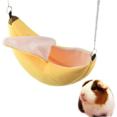 China Small Pet Travel Banana Hamster Bed Room Cage Nest Warm Hammock for Sugar Glider Hamster for sale