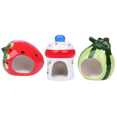 China Small Breathable Cute Hamster Animal Cages Ceramic Hamster House Nest for sale