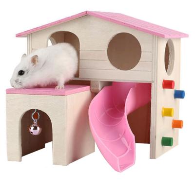 China Luxury Hamster Accessories Wooden Hamster House Small Animal Hideout Viable for sale