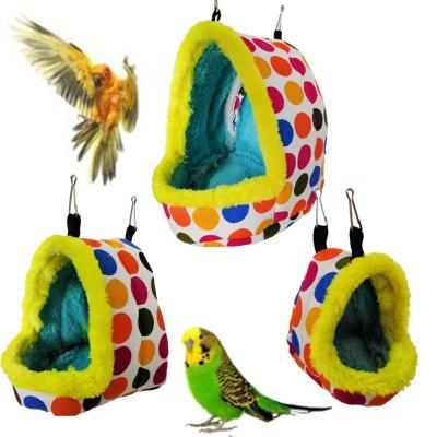 China Warm Breathable Winter Bed Hanging Cave For Parakeet Hamster Sleeping Bag Toy S/M/L Bird Supplies Bird Parrot Nest House for sale