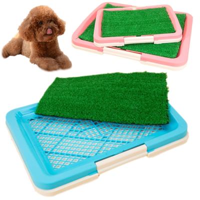 China Sustainable Training Grass Dog Toilet Mat Indoor Artificial Grass Pet Toilet Trainer for sale