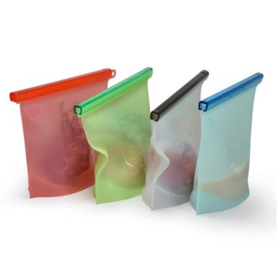 China Eco-friendly Leak-proof Reusable Freezer Silicone Liquid Food Storage Bag Freshness Preservation With Hot Reusable Ziplock Bags for sale