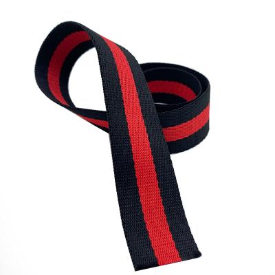 China Sustainable 32mm Striped Cotton Webbing Twill Webbing Custom Tape à venda