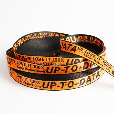 Chine High tenacity polyester printed nylon webbing embroidered jacquard English alphabet ribbon elastic nylon webbing à vendre