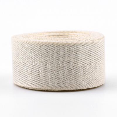 China Sustainable Shiny Herringbone Cotton Webbing Can Be Customized Logo For Gift Packing And Apparel for sale