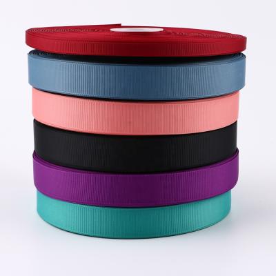 China Manufacturer Wholesale 15mm 20mm 25mm Color Viable Polyester Grosgrain Silk Ribbon Hat for sale