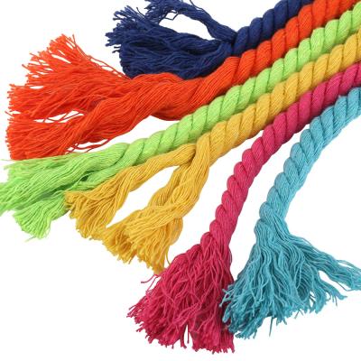 China Factory Price Sustainable 20mNatural Color White Macrame 5mm 8mm 10mm Tie 100% Cotton Twisted Rope 4 Strands For DIY Craft Wall Decoration à venda