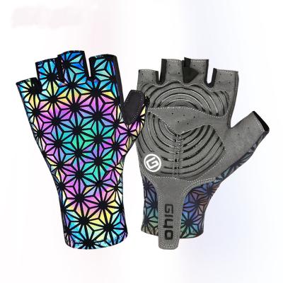 China Half Finger Cotton Non-slip Half Finger Cotton Change Colors Recycling Nylon Bike Racing Short Finger Gloves for sale