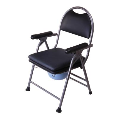 China Chinese Stainless Steel Foldable Thickened Back Chair With Toilet For Elderly And Pregnant Elderly Women for sale