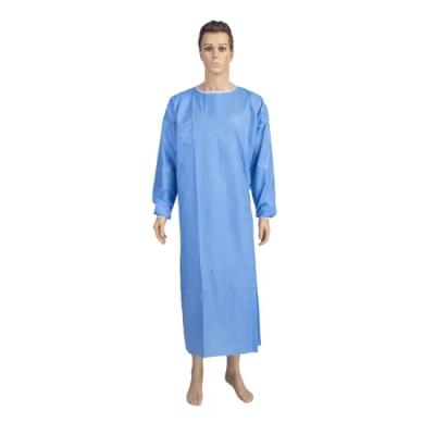 China Isolation Gown With Elastic Cuff Disposable Sms Hospital Medical Hospital Sterile Surgical Nonwoven Isolation Gown Nonwoven Pe Level 2 for sale