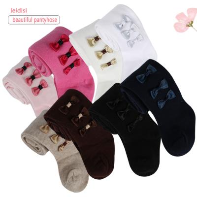 China Fashion Pantyhose Fashion Style Bow Jewelry Girls Cotton Leggings Baby Kids Pantyhose for sale