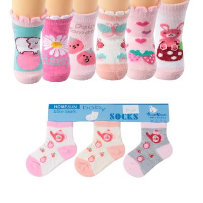 China Three Pairs Paper Cards Sale New Three Pairs Warm Comfy Baby Socks Skin Friendly Washable Baby Socks for sale