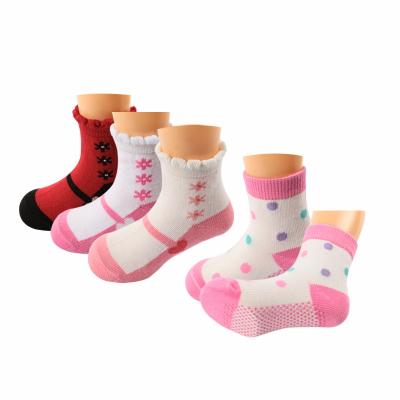 China 0-2 Years Girls Socks Cartoon Jacquard Baby Non-Slip Socks Socks for sale