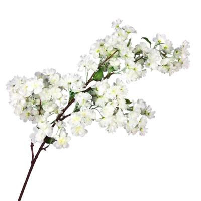 China Artificial Flower Realistic Pastoral Handmade Branch White Cherry Blossom Sakura Flowers For Event Party for sale