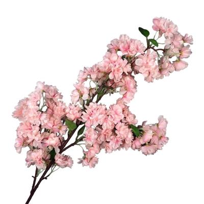 China Artificial Rose Cherry Blossom Realistic Flower Branches Decorative Wedding Decor for sale