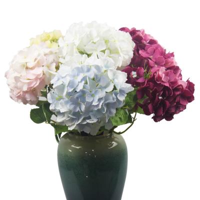 China Real Touch Realistic Hydrangea Artificial Flowers Wholesale Silk White Hydrangea for sale