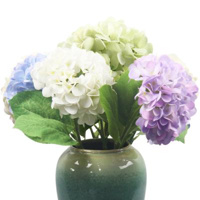 China Real Touch Home Decor Flowers Real Touch Silk Hydrangea Flower Artificial White Hydrangeas for sale