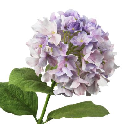 China 3D Printed High Quality Light Purple Hydrangeas Flowers Fake Flower Wedding Decoration for sale