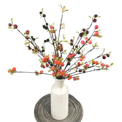 China Realistic Lucky Home Decor Artificial Small Fruit Tree Apple Branch With Fake Apples for sale