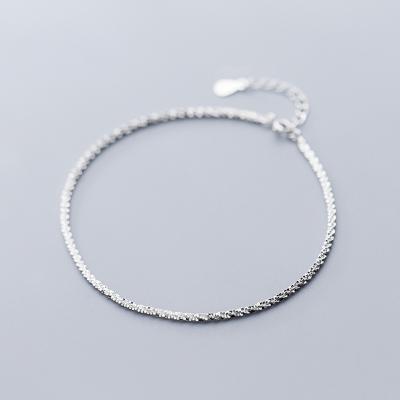 China Simple Elegant Silver Environmental Friendly 925 Sterling Mesh Chain Anklet Jewelry Wholesale for sale