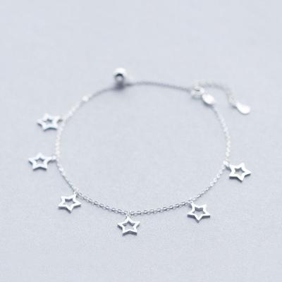 China Environmental Friendly 925 Sterling Silver Five Star Anklets Jewelry Wholesale for sale