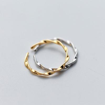 China Environmental Friendly Simple Popular Twist Gold Rings Silver Jewelry For Women Wholesale Birthday Gifts for sale