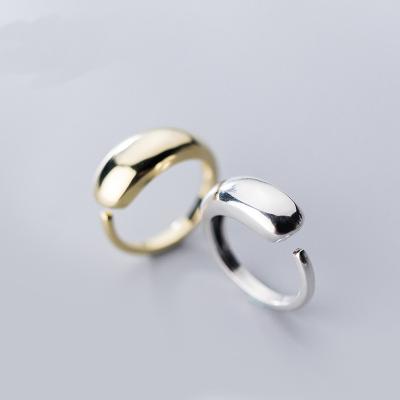 China Wholesale Fine 2022 Gold Silver Jewelry Grade 925 Sterling Silver Open Glossy Finger Top Rings Environmentally Friendly Women for sale