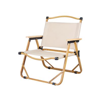 China New Design Aluminum Alloy Kermit Chair Portable Beach Fishing Wooden Folding Chair Foldable Camping Outdoor Furniture for sale