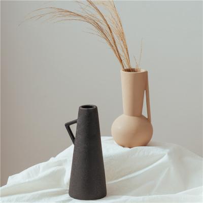 China Nordic Home Minimalist Matte Porcelain Ornament Flower Vases Ornament Table Top Table Decoration Ceramic Flower Vase For Decor for sale