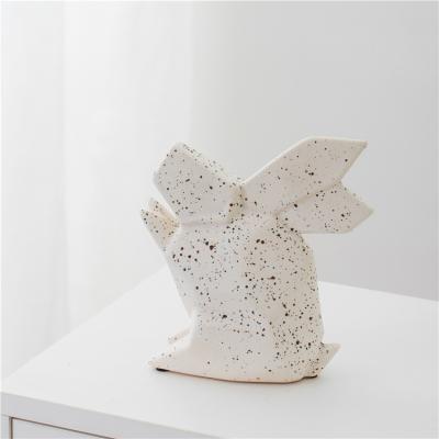 China Modern Creative Modern Minimalist Ceramic Handmade Rabbit Shaped Decorations Table Home Decor Exquisite Sculpture for sale