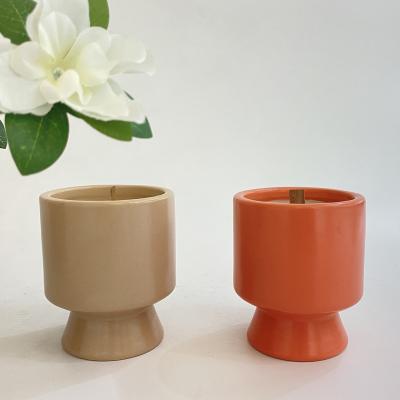 China Unique Home Decor Design Home Wedding Centerpieces Votive Fancy Porcelain Candle Vessel Ceramic Jars For Candle for sale