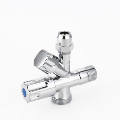 China ART.3018 General STA M/M/M Threaded Polished and Chrome Plated Brass 3 Way Angle Valve for sale