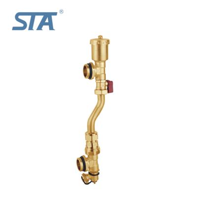 China Modern STA.6310 tail piece screw adjustable automatic air vent and drain brass bypass valve for floor heating manifolds for sale