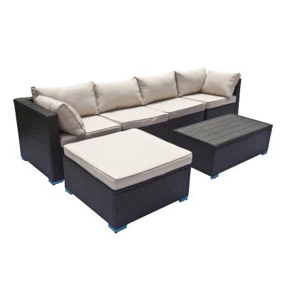 China Eco-freindly Conversation Set U Shape Modular Corner Patio Garden Sofas Sectional Outdoor Garden Furniture Set Rattan Sofa for sale