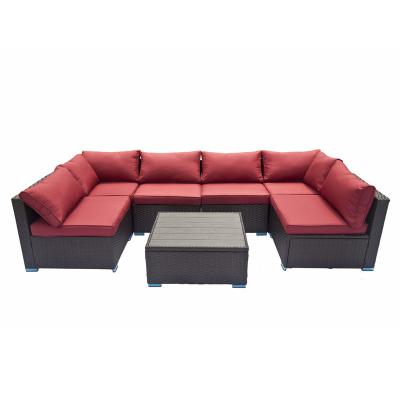 China Eco-freindly Rattan Sofa Set Large Patio Garden Rattan Round Sofa Sets Outdoor Rattan Sofa Furniture for sale