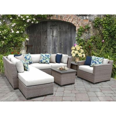 China Outdoor Black Eco-freindly Sectional Modular Rattan Furniture Patio Wicker Sofa Couch for sale