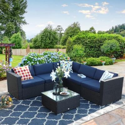 China Hot Selling Eco-freindly Rattan Sofa Dining Set Outdoor Furniture Royal Garden for sale