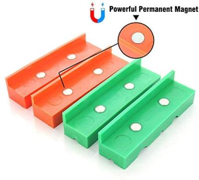 China 2sets Magnetic Bench Vise Jaw Pads, High Temperature Soft Vise Jaws, 2 Packs 1 Standard&1Multi-Groove 4