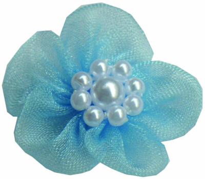 China Gift Hotsale Factory Price Brand New Yarn Flower Handmade Handmade Bead Organza Flower Selling Decorative Flowers Natural for sale