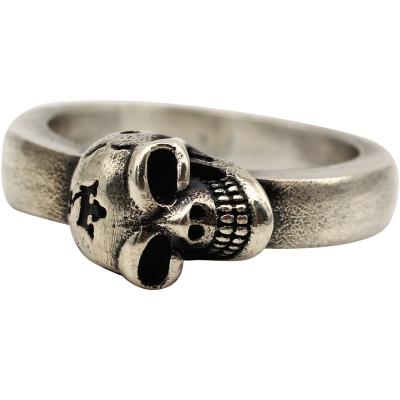 China Gothic Punk Neo Hip Hop Iced Out 2022 Style Brand New Wholesale Vintage 925 Sterling Silver Skull Ring For Men Gothic Biker for sale