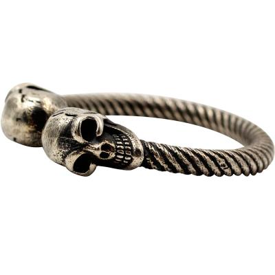 China Neo Punk Gothic Hip Hop Iced Out Style Punk Skull Wholesale Rings Men Women S925 Sterling Silver Skull Gothic Open Thin Rings for sale